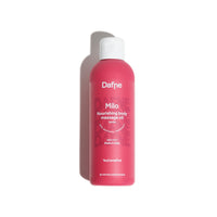 Olio massaggi Milo Dafne, alla vaniglia, naturale, in flacone magenta su sfondo bianco