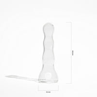 Petro dildo in vetro artigianale Dafne con dettagli sulle dimensioni